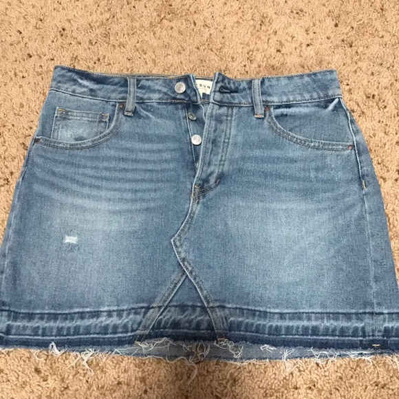 High Waisted Jean Skirt - Picture 1 of 3